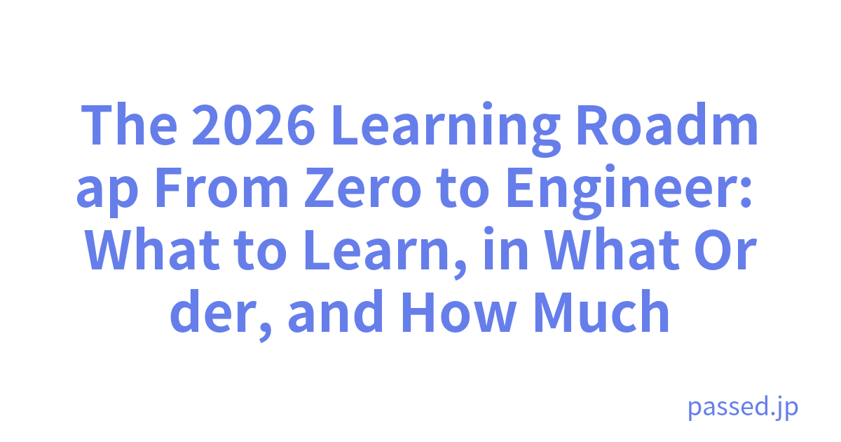 The 2026 Learning Roadmap From Zero to Engineer: What to Learn, in What Order, and How Much